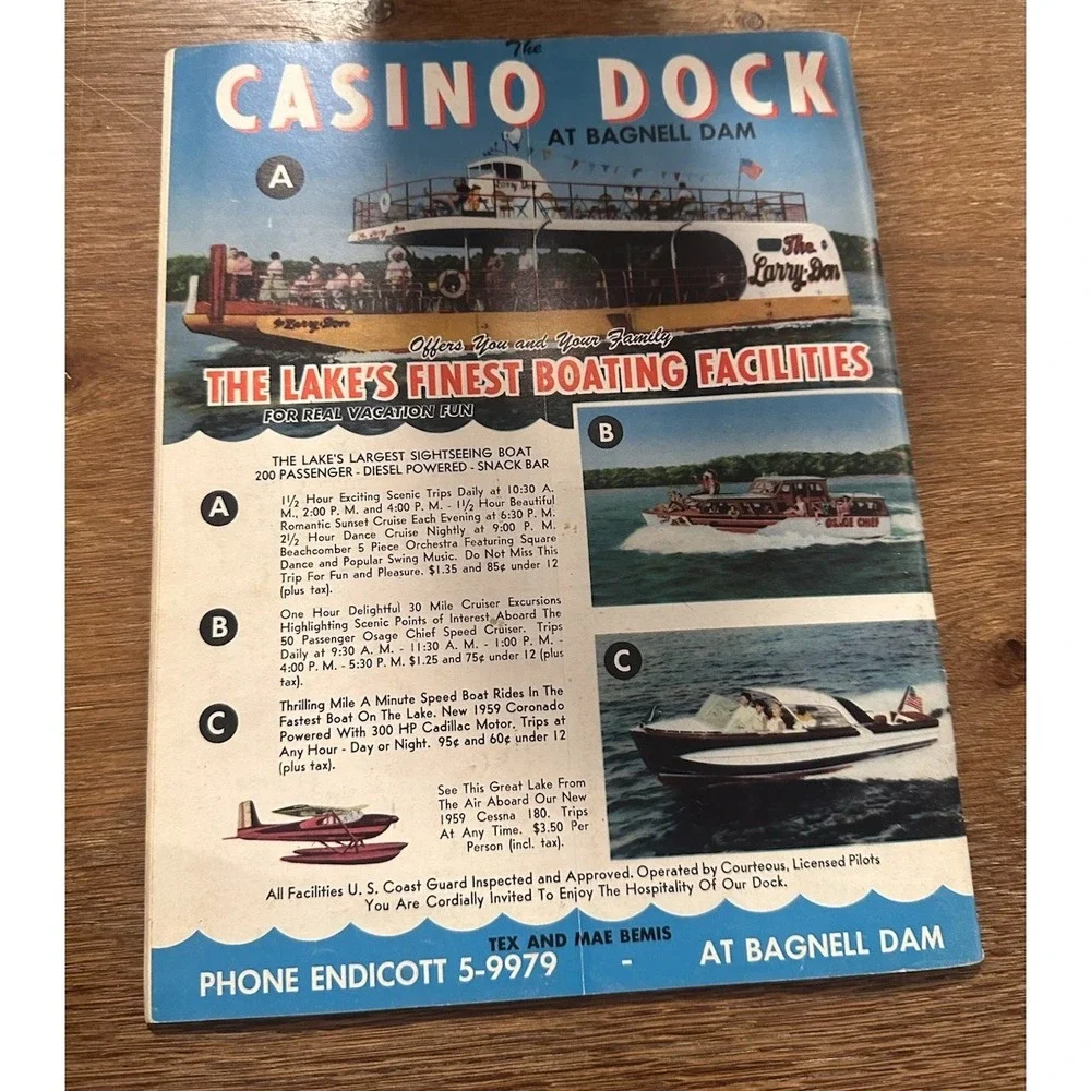 Lake of the Ozarks Missouri 1960'sVintage Tourist Book Map 55 Page